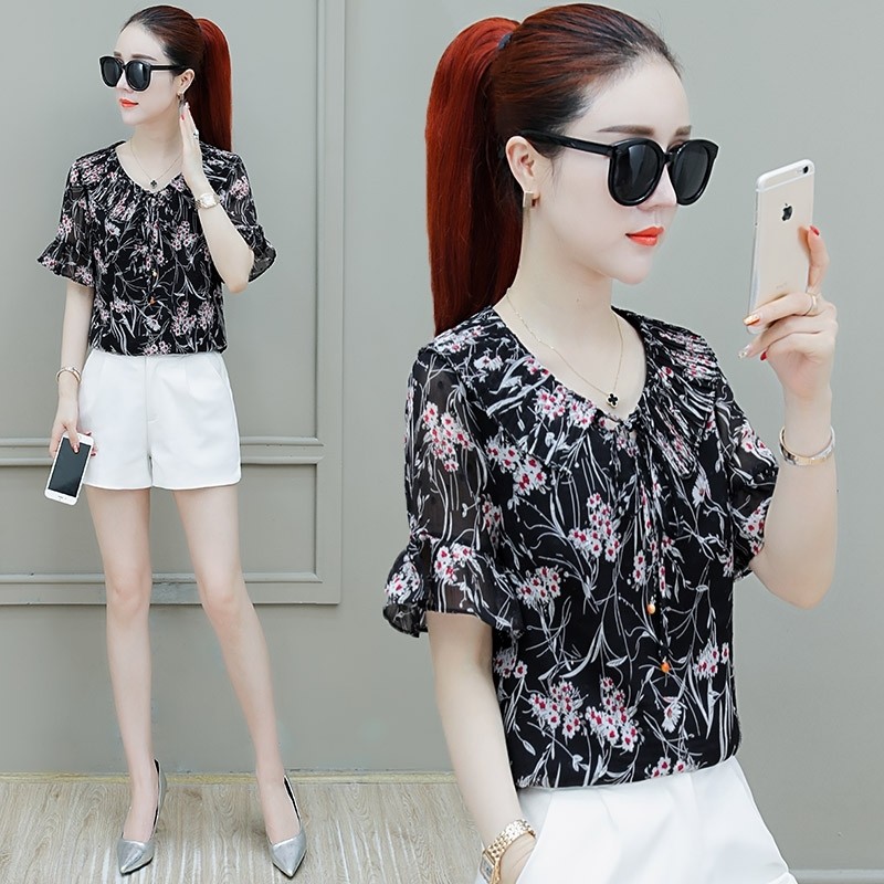 a21p官方旗舰店官网短袖新款雪纺衫 尚吻蔓蕾丝衫/雪纺衫