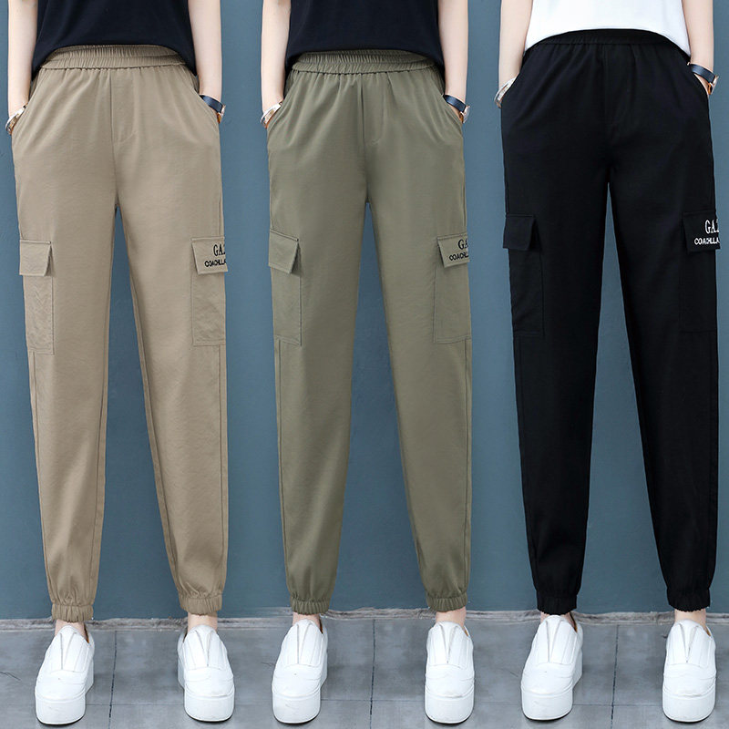 复古bf风2020春季束脚裤以纯工装裤 尚吻蔓休闲裤