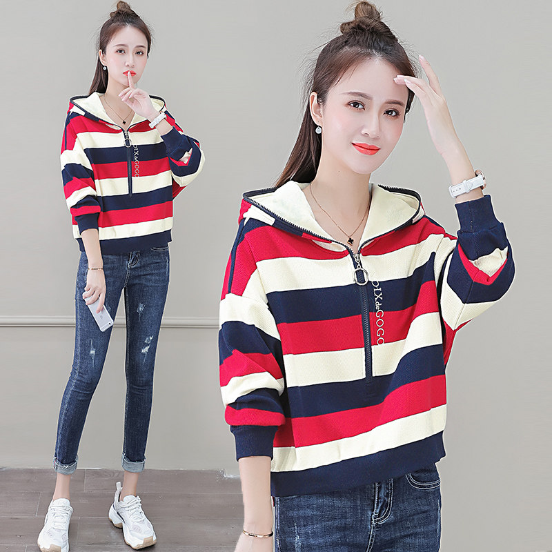 带帽2020秋装新款高腰薄款以纯卫衣 尚吻蔓卫衣/绒衫