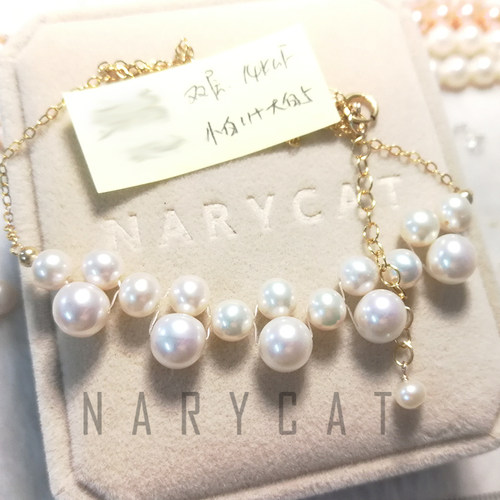 Narycat定制甲状腺术后纯金银天然珍珠遮疤痕短项链简约双层微笑 - 图1