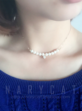 术后遮疤痕珍珠甲状腺短项链