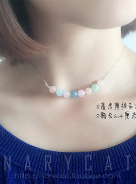 narycat摩根石遮疤痕微笑短项链