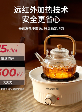 圈厨电陶炉煮茶器户外电热煮茶炉家用玻璃烧水壶小型茶具围炉煮茶