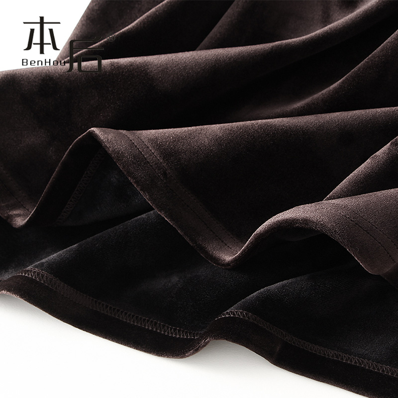 K821加厚加绒丝绒鱼尾裙半身裙秋冬女2025新款高腰包臀显瘦中长款 - 图3