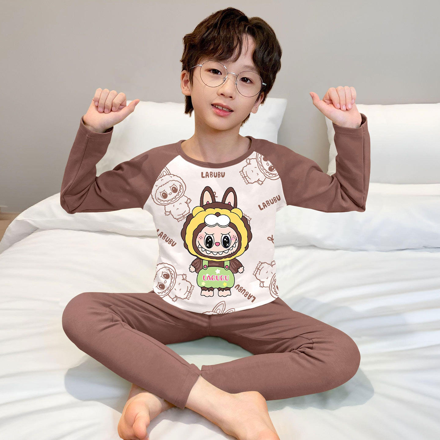 德绒儿童保暖内衣套装男童卡皮巴拉秋衣秋裤小男孩加厚秋冬款睡衣,淘宝优惠券,粉丝福利购,淘宝优惠卷