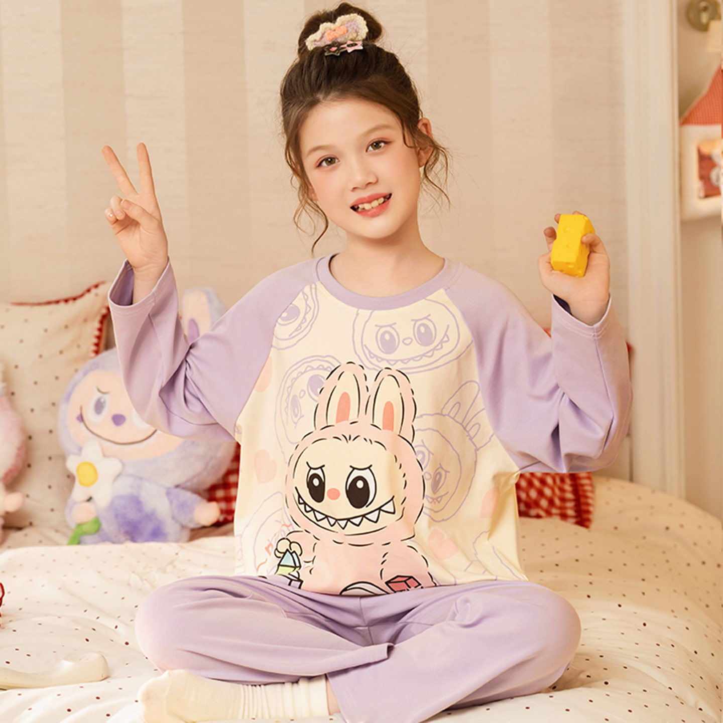 女童睡衣纯棉春秋长袖圆领卡通蜡笔小新中大童儿童宝宝家居服套装,淘宝优惠券,粉丝福利购,淘宝优惠卷
