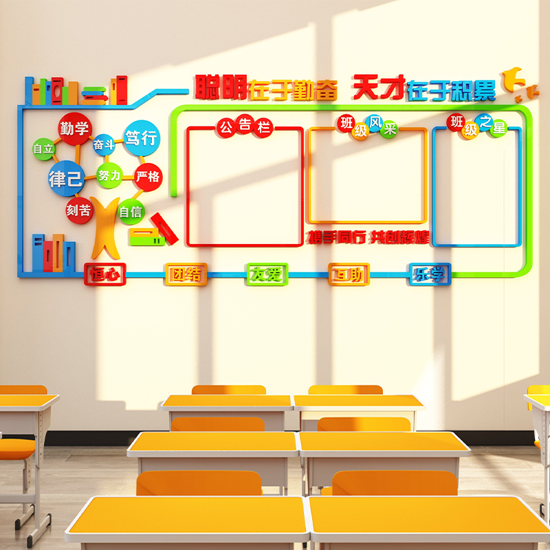 班级风采公告栏每周之星评比栏教室文化墙面装饰布置班务栏墙贴纸 - 图2