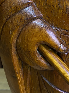 复古摆件竹根雕【关公】 中式装饰 纯手工雕刻收藏品