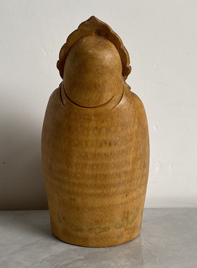 纯手工雕刻竹根雕财神摆件