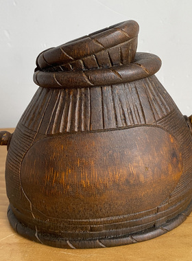 竹根雕小摆件【鱼篓】创意中式装饰品案头小摆设 手工收藏品