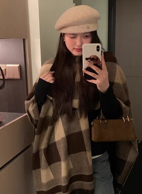 连帽披肩旅游时尚百搭斗篷女外搭