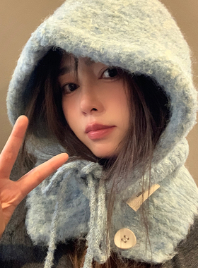 蓝色帽子女款2026新款冬季