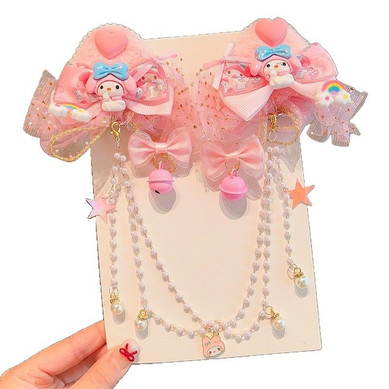 儿童粉色蝴蝶结美乐蒂发夹库洛米长飘带洛丽塔公主头饰小女孩发饰,淘宝优惠券,粉丝福利购,淘宝优惠卷