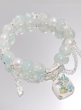 女生琉璃手链甜美彩色花朵手链超仙水晶串珠手饰森系炫彩手串学生