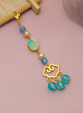 古风合金如意祥云锁 diy吊坠挂件福字纳福醒狮挂坠胸针服装挂饰女