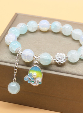 新中式古风串珠弹力绳手串甜美少女琉璃珠手链女生手链学生手链