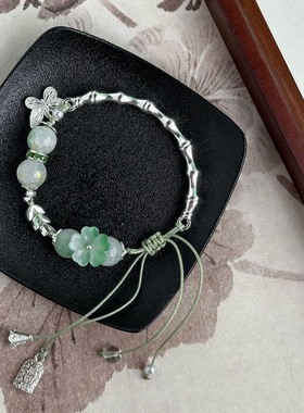 中式清冷美感竹节串珠甜美