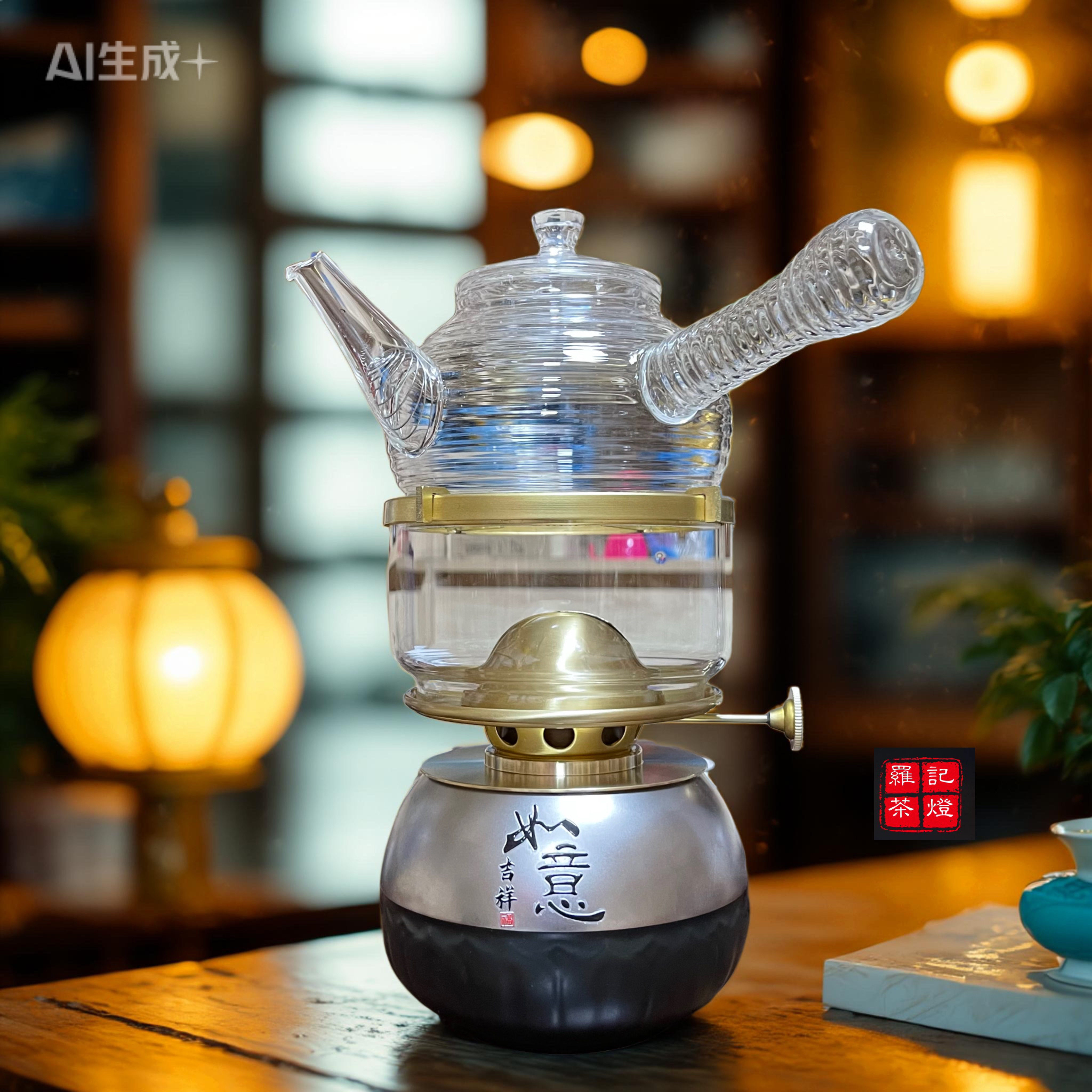 Wine bottle and tea lamp tea stove health lamp