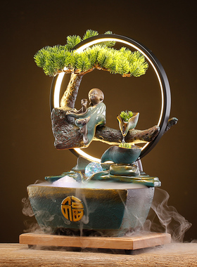流水摆件循环水生财招财开业礼品