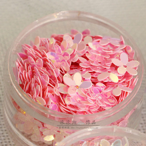 diy手缝金光亮片彩色珠片衣服花边帽子幼儿园手工五瓣花装饰材料 - 图3