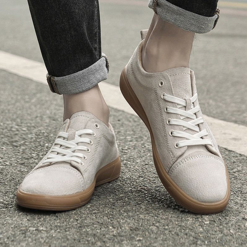 春秋季真皮男鞋英伦休闲鞋韩版潮流皮鞋软面皮45大码男士运动板鞋,淘宝优惠券,粉丝福利购,淘宝优惠卷