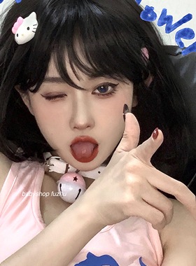 choker软妹风皮质铃铛吊坠