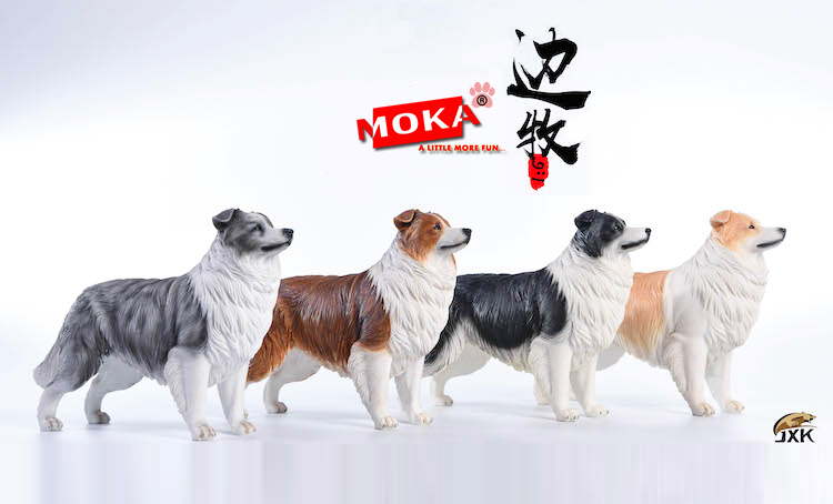 【JXK】官方正品　1/6 边境牧羊犬边牧模型高档家居车载狗狗摆件 - 图0