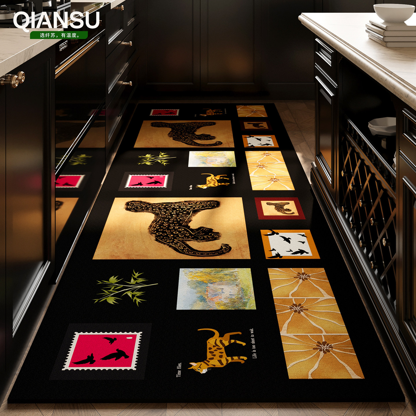 复古厨房地垫防滑防油免洗可擦地毯吸水脚垫专用垫子新款耐脏定制,淘宝优惠券,粉丝福利购,淘宝优惠卷