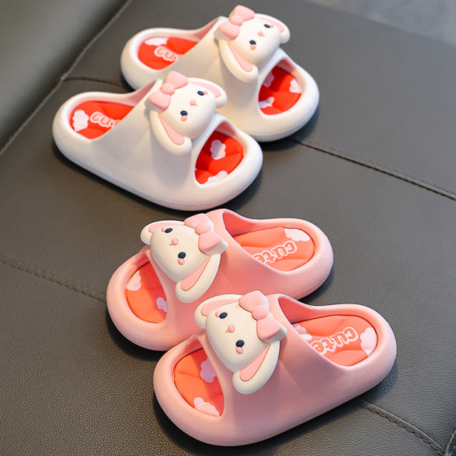 Children's cold slippers Stepping on shit, girls in summer cartoon cute non -slip room bath soft bottom slippers baby slippers