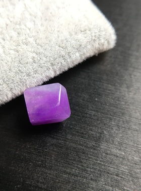 天然南非舒俱来老料粉紫色方糖四棱单颗油润玉化冰透