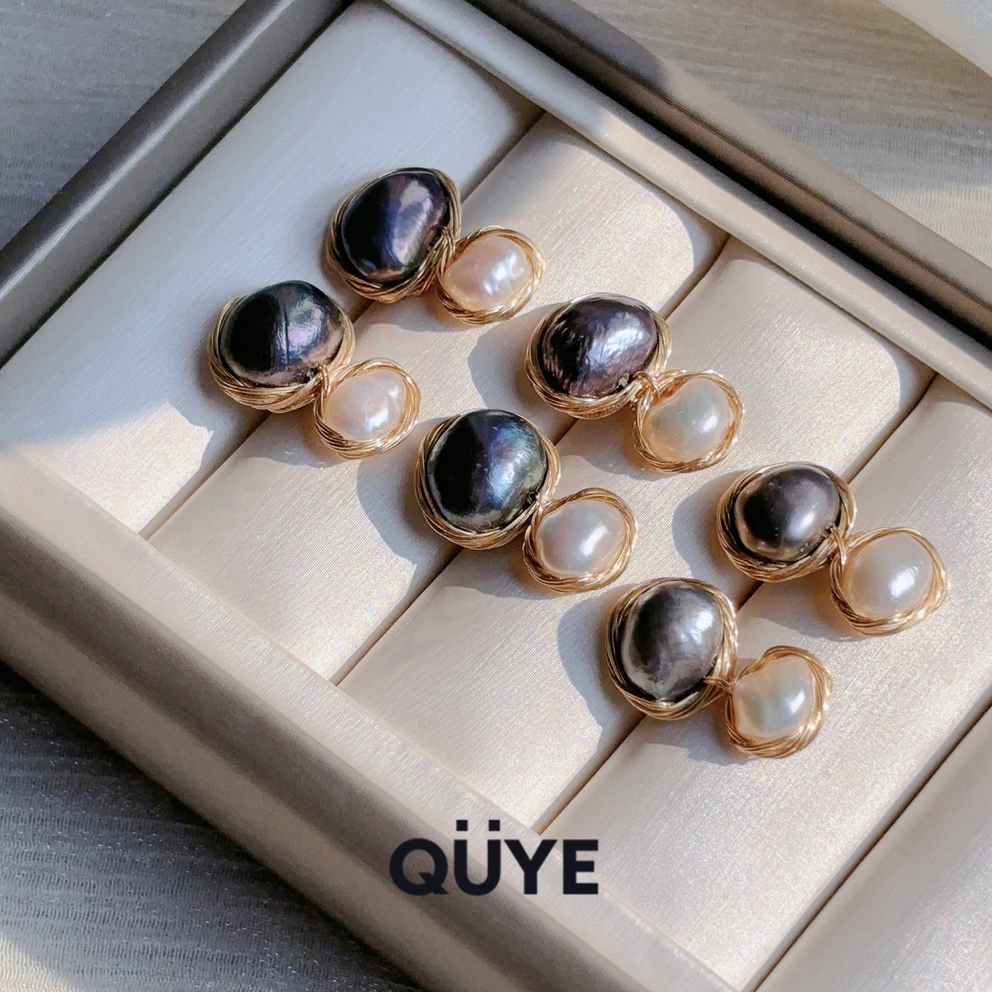 复古风高级感铂金灰巴洛克异形天然淡水真珍珠耳钉纯银耳环耳坠女,淘宝优惠券,粉丝福利购,淘宝优惠卷