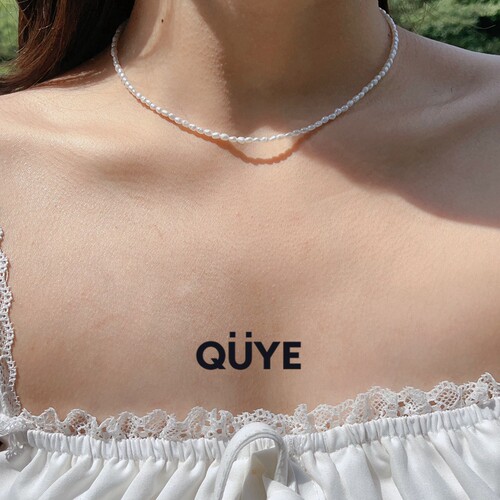 高性价比轻奢高级感极细款椭圆极小米粒真珍珠天然淡水项链锁骨链 - 图1