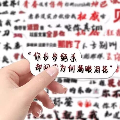 55张怼人文字贴纸权威语录抽象创意装饰手账手机电脑杯子diy贴画 - 图1