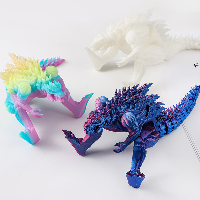 3d打印肌肉哥斯拉玩具水晶关节飞龙翼龙模型活动翅膀摆件礼物装饰,淘宝优惠券,粉丝福利购,淘宝优惠卷