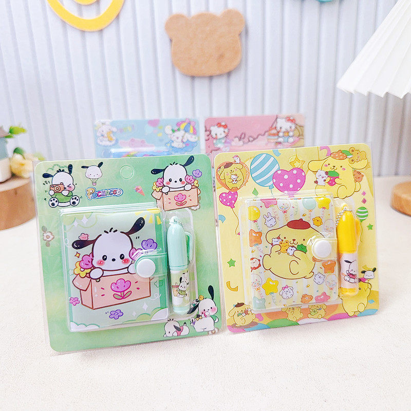 可爱卡通迷你便签本圆珠笔组合套装小学生便携口袋记事本手帐本,淘宝优惠券,粉丝福利购,淘宝优惠卷