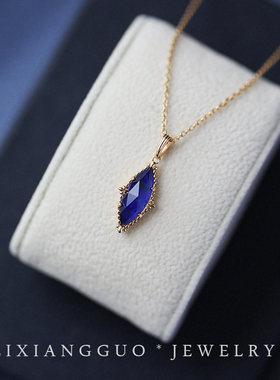 天然青金石设计感项链礼物