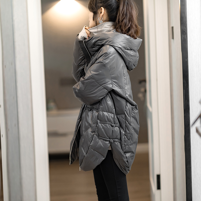 空谷沐棉加厚茧型羽绒服女冬季2022新款韩版中长款大码宽松外套