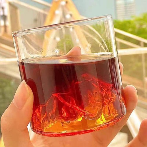 北欧极简！富士山杯观山杯藏山杯江户硝子富士山雪山杯酒杯威士忌 - 图1