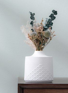 简约浮雕花器插花创意装饰摆件