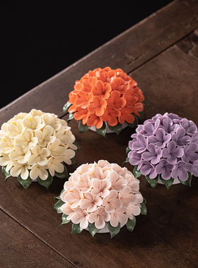 陶瓷线香插中式桌面绣球花装饰品