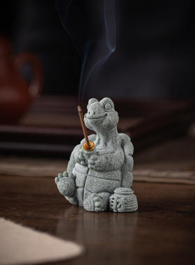 青砂石线香插可爱桌面龟仙人茶宠