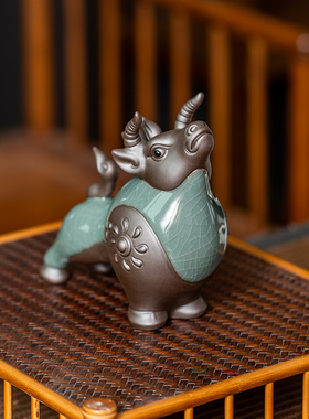 陶瓷招财摆件新中式桌面生肖牛