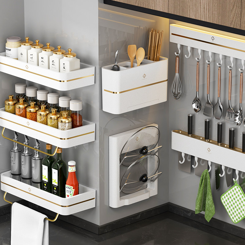 Wall-mounted chopstick cage, chopstick and spoon storage box without drilling holes