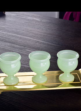 有源琉璃玉财神供具酒杯水杯茶杯