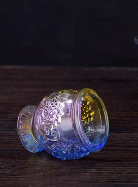 供佛玻璃杯圣水杯三杯连座