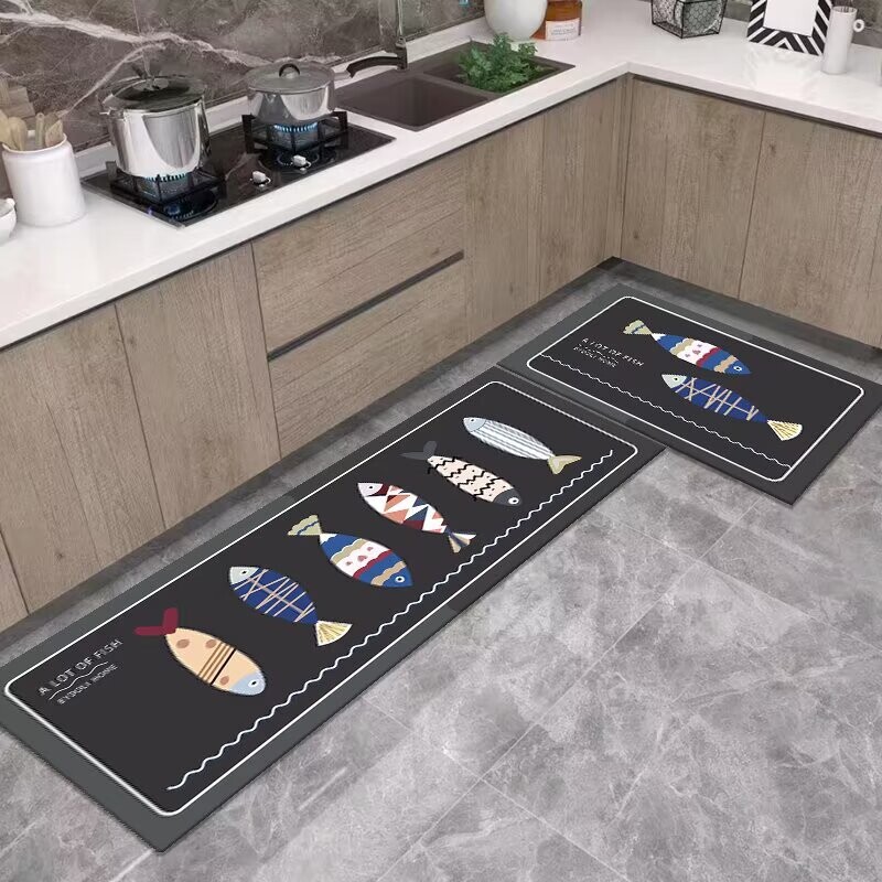Diatom mud household kitchen floor mat, anti-slip, anti-oil, wipeable and wash-free carpet, new dirt-resistant and waterproof special carpet mat