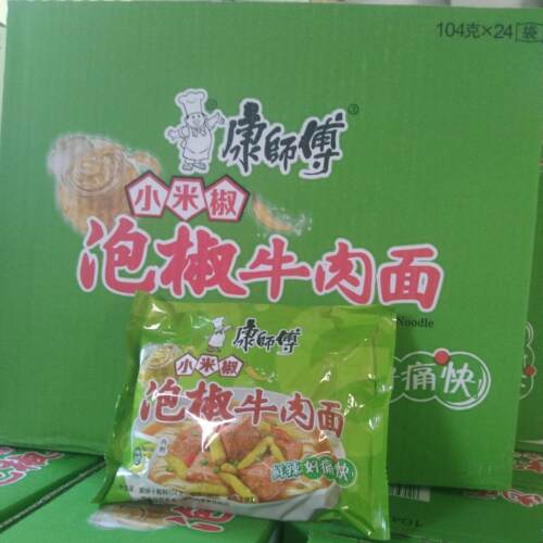 康师傅方便面小米椒泡椒牛肉面107g24袋装泡面整箱泡椒非红油清汤 - 图0