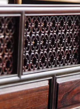 大红酸枝博古架实木客厅书房茶棚