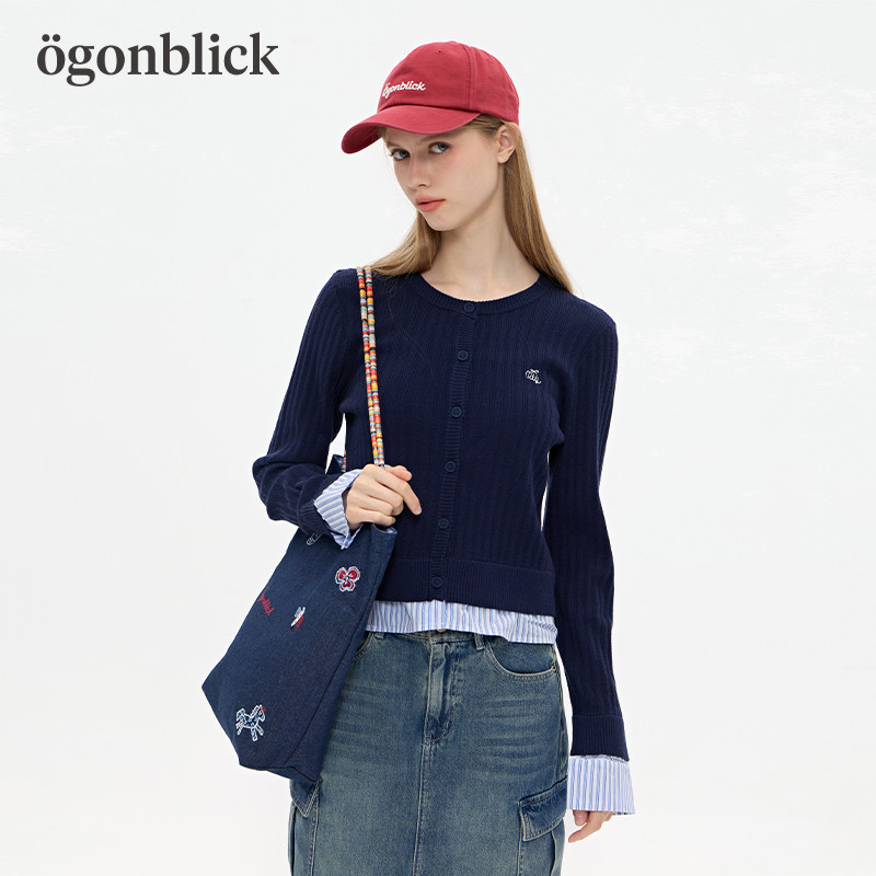 北欧时刻逗鸭联名刺绣格子牛仔两面用托特包女彩绳帆布单肩手提包,淘宝优惠券,粉丝福利购,淘宝优惠卷