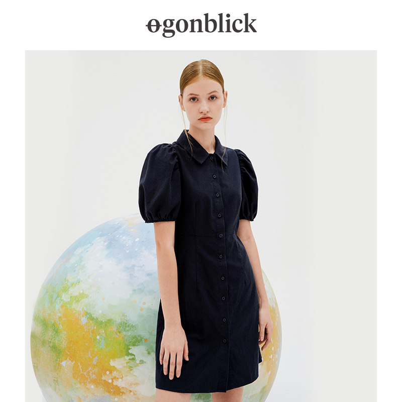 北欧时刻赫本风夏季新款连衣裙短裙 gonblick北欧时刻连衣裙